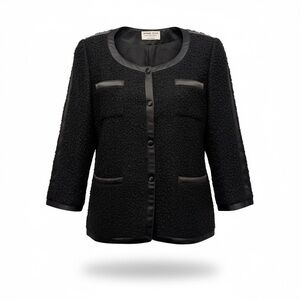 Vintage Annie Reva for Bugatchi Black Mohair Blazer Size 8